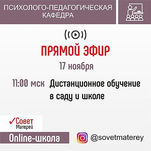 Дистанционное образование в саду и школе