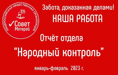 Отчет работы за январь-февраль 2023 г. отдела Народный Контроль