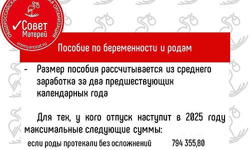 Памятка по федеральным пособиям при рождении ребенка в 2025 году